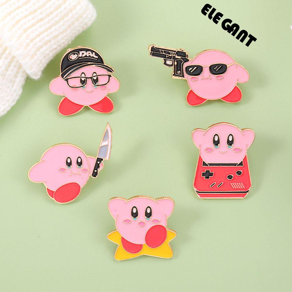 [Elegan] Kirby Bros Aksesoris Hadiah Bros Logam Lucu Kirby Kartun Lencana Pin Enamel Bros