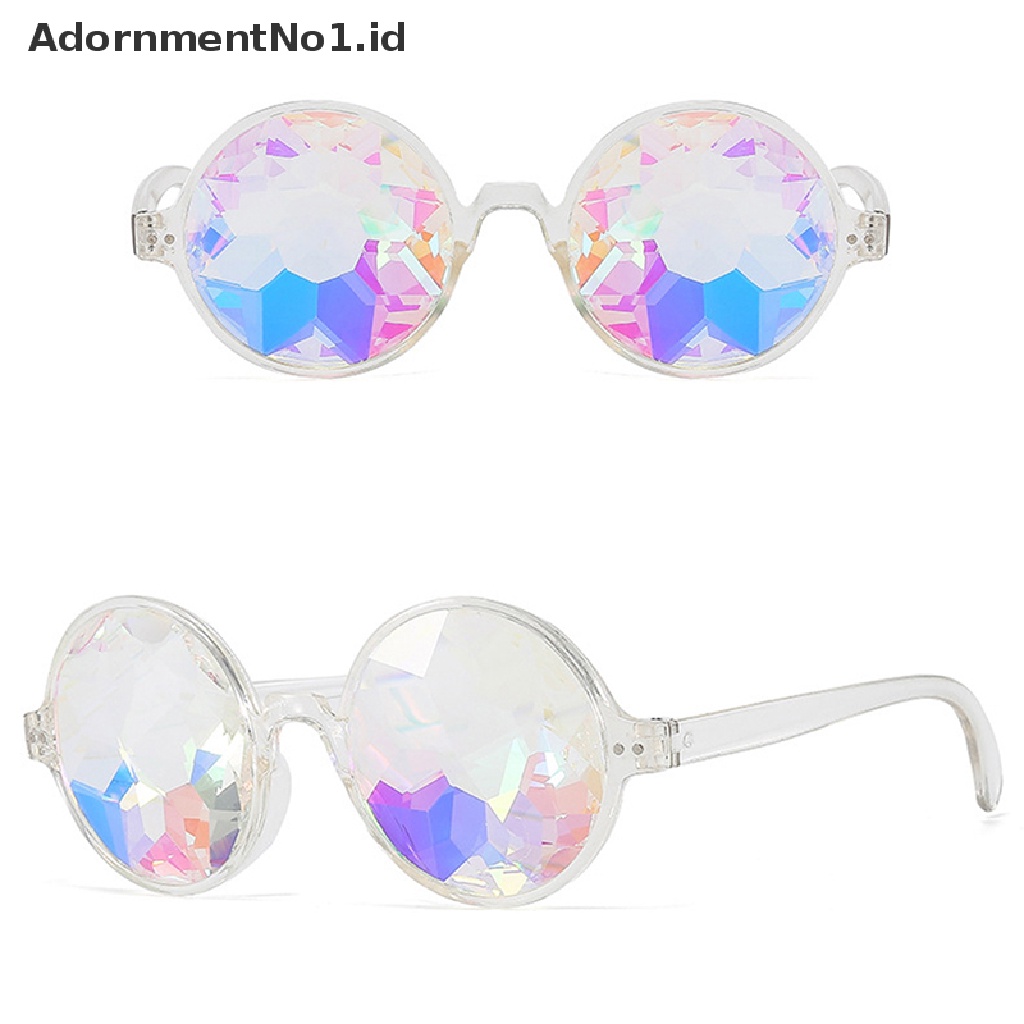 [AdornmentNo1] Kaleidoskop Kacamata Hujan Prisma Difraksi Lensa Kristal Kacamata Festivals Eyewear Pesta Klub Malam Aksesoris Cosplay Mosaik Kaca Prismatic Glasses Amusement