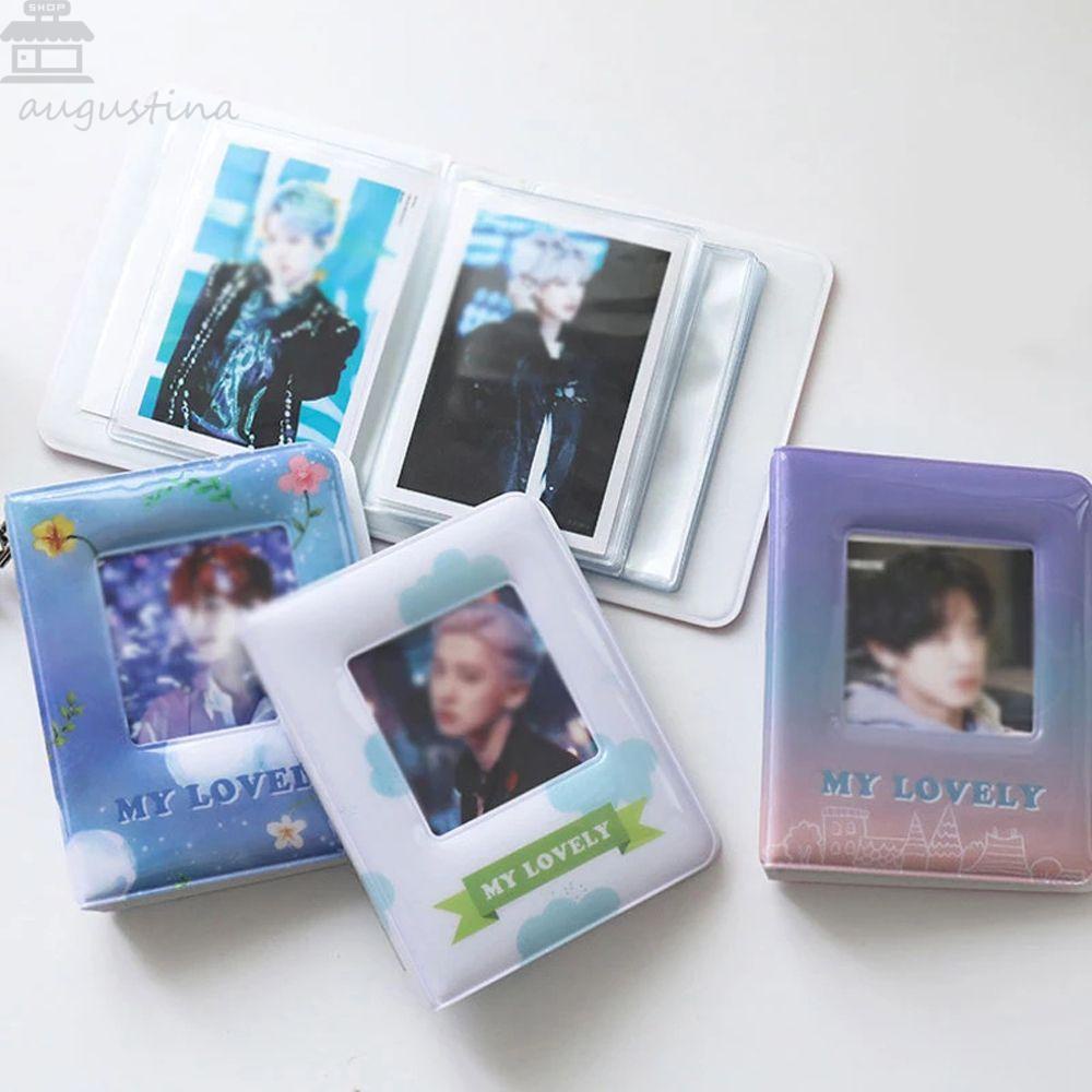 Agustinina Album Foto Buku Tiket Desain Hollow Album Card Book Gambar Case ID Holder Name Card Holder Mini Album