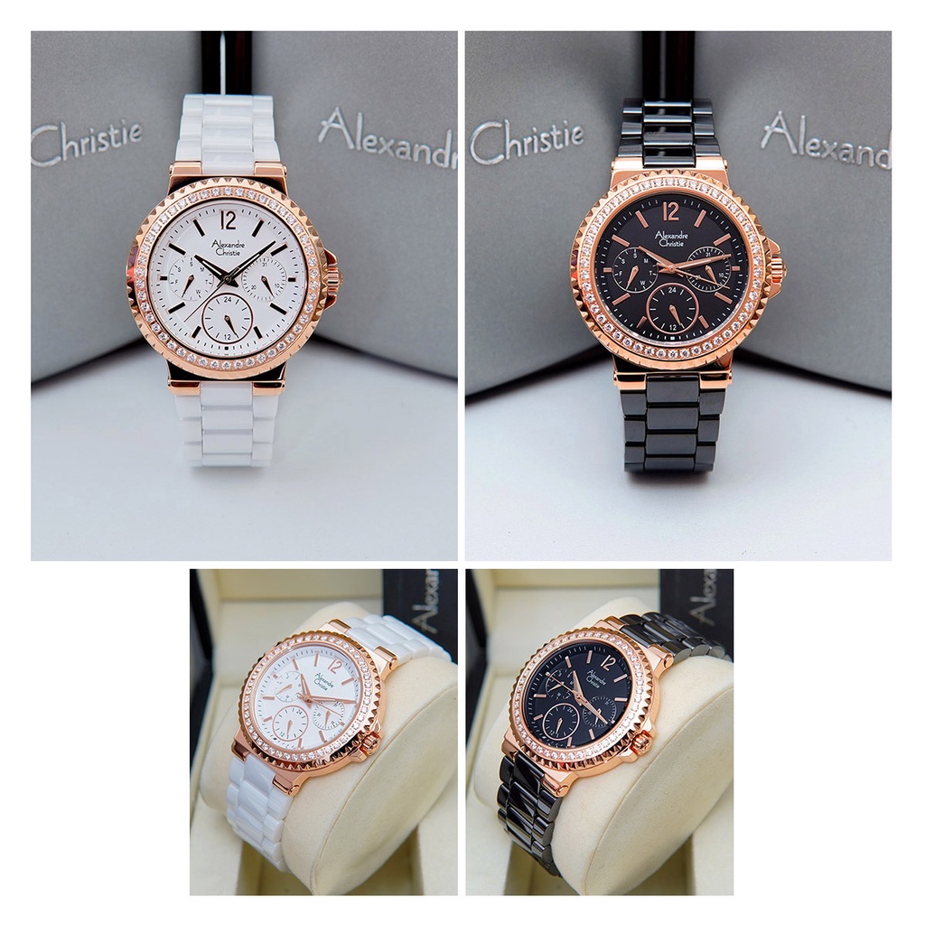 Alexandre Christie Ac 2337 Ceramic Jam Tangan Wanita Original