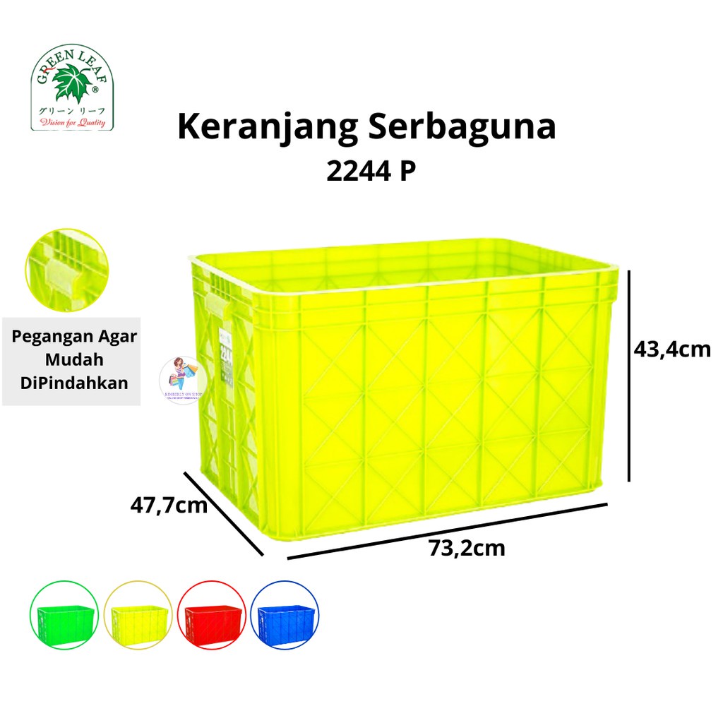 Keranjang Industri Container Box 2244 P Green Leaf