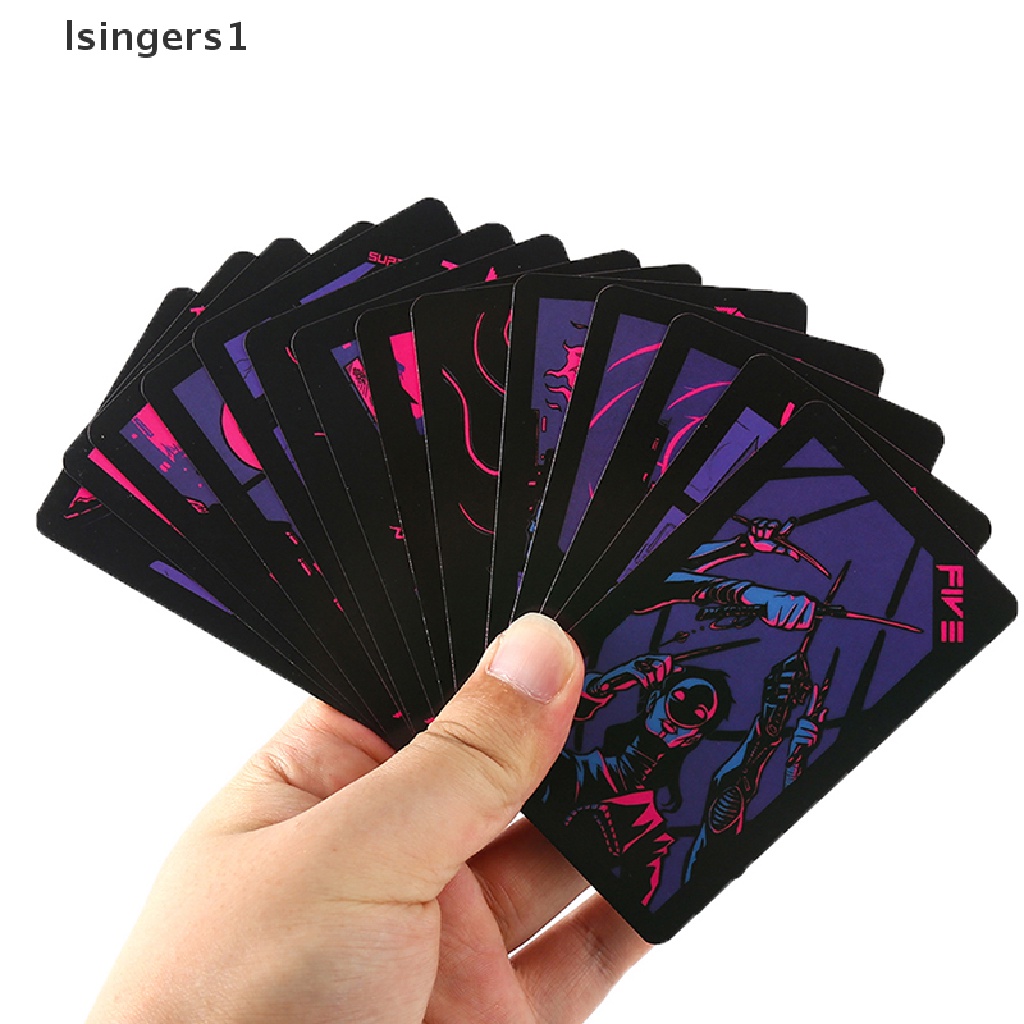 [lsingers1] Kotak Besi Neon Bulan Tarot Kartu Ramalan Deck Kartu Permainan Pesta w/Butik Manual