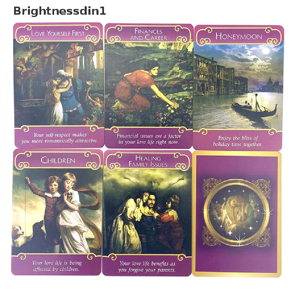 [Brightnessdin1] Kotak Besi Romance Angels Oracle Card Tarot Party Board Game Ramalan w/Butik Manual