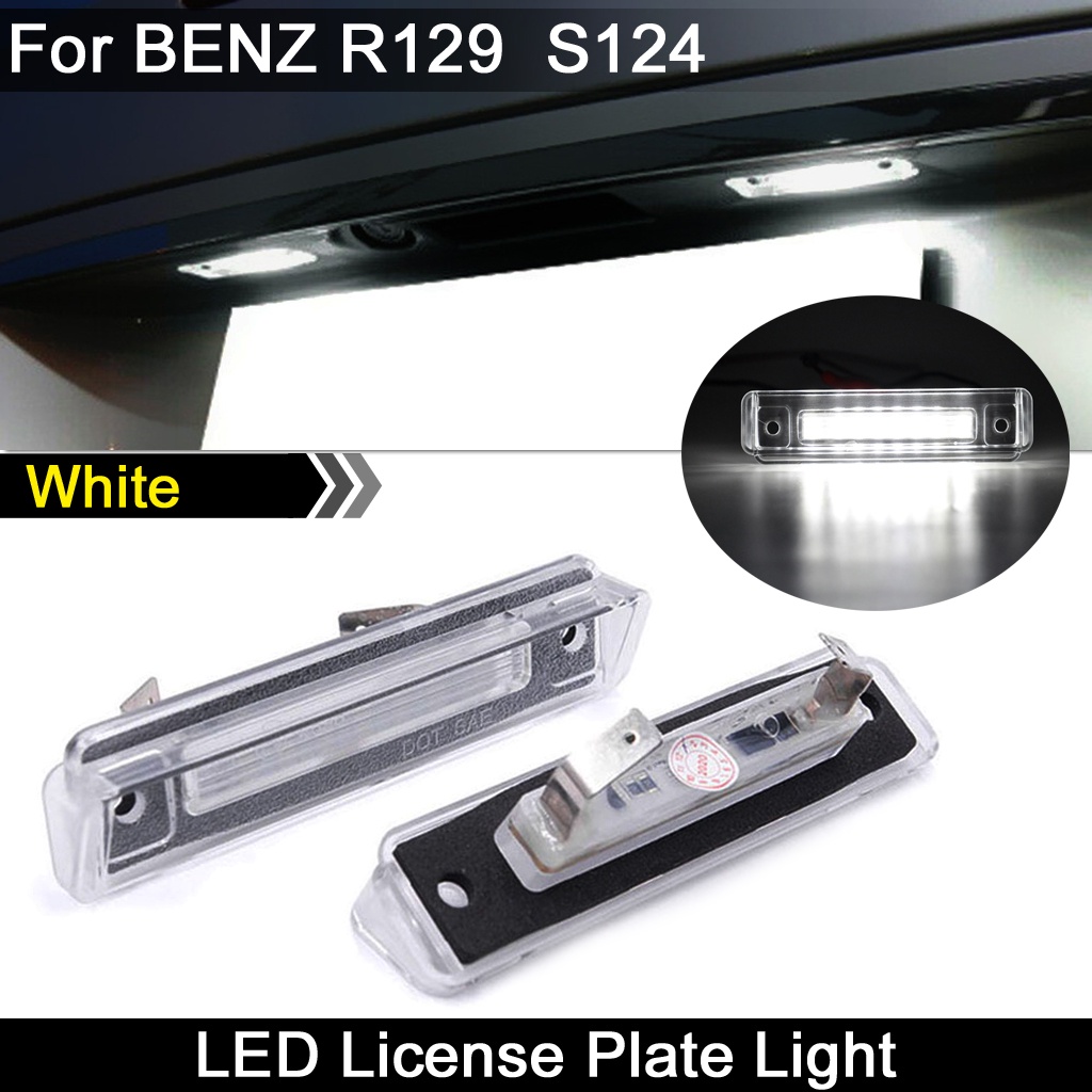 2pcs Untuk Mercedes Benz SL-Class R129 1989-2001 E-Class S124 1985-1996 Hight Brightness White LED License Number Plate Light