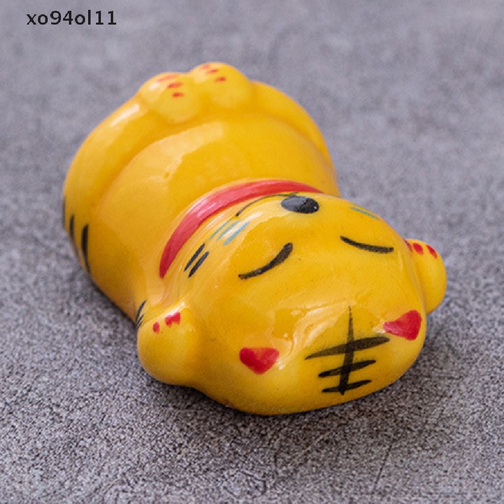 Xo Lovely Animal Tiger Ceramic Chop Rest Sendok Garpu Holder Rak Cat Air Pulpen Rak DIY Dekorasi Meja Makan Rumah OL