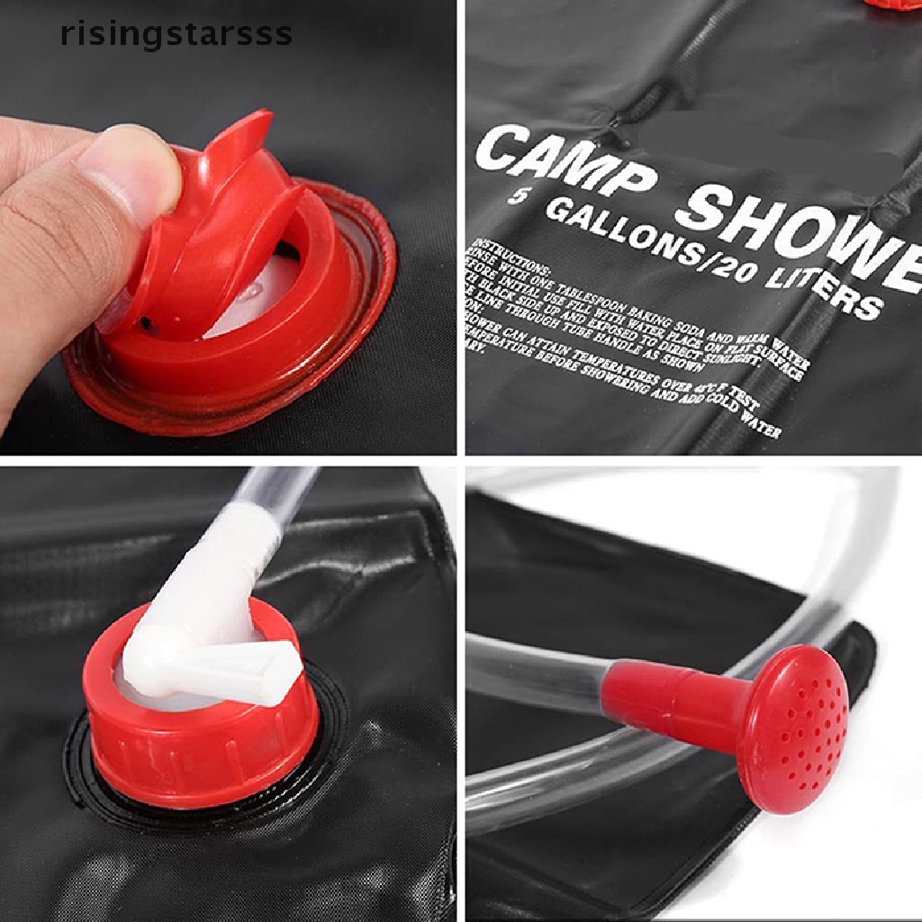 Rsid Span-new Camp Shower Bag Tenaga Surya Heated Portable Lipat Outdoor Mandi Tas Travel Hiking Mendaki PVC Kantong Air Peralatan Berkemah Jelly