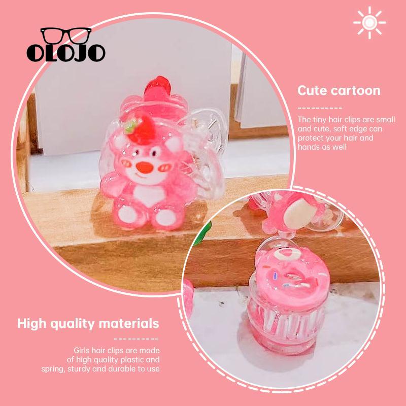 【COD】Strawberry Bear Cute Mini Hair Claw Clip Manis Kartun Kecil Hair Claw Clip