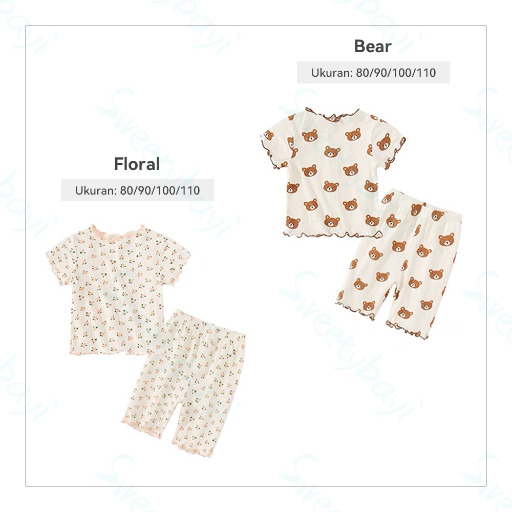 SweetyBayi Baju tidur setelan anak pendek Piyama anak korea Pajamas bayi anak set