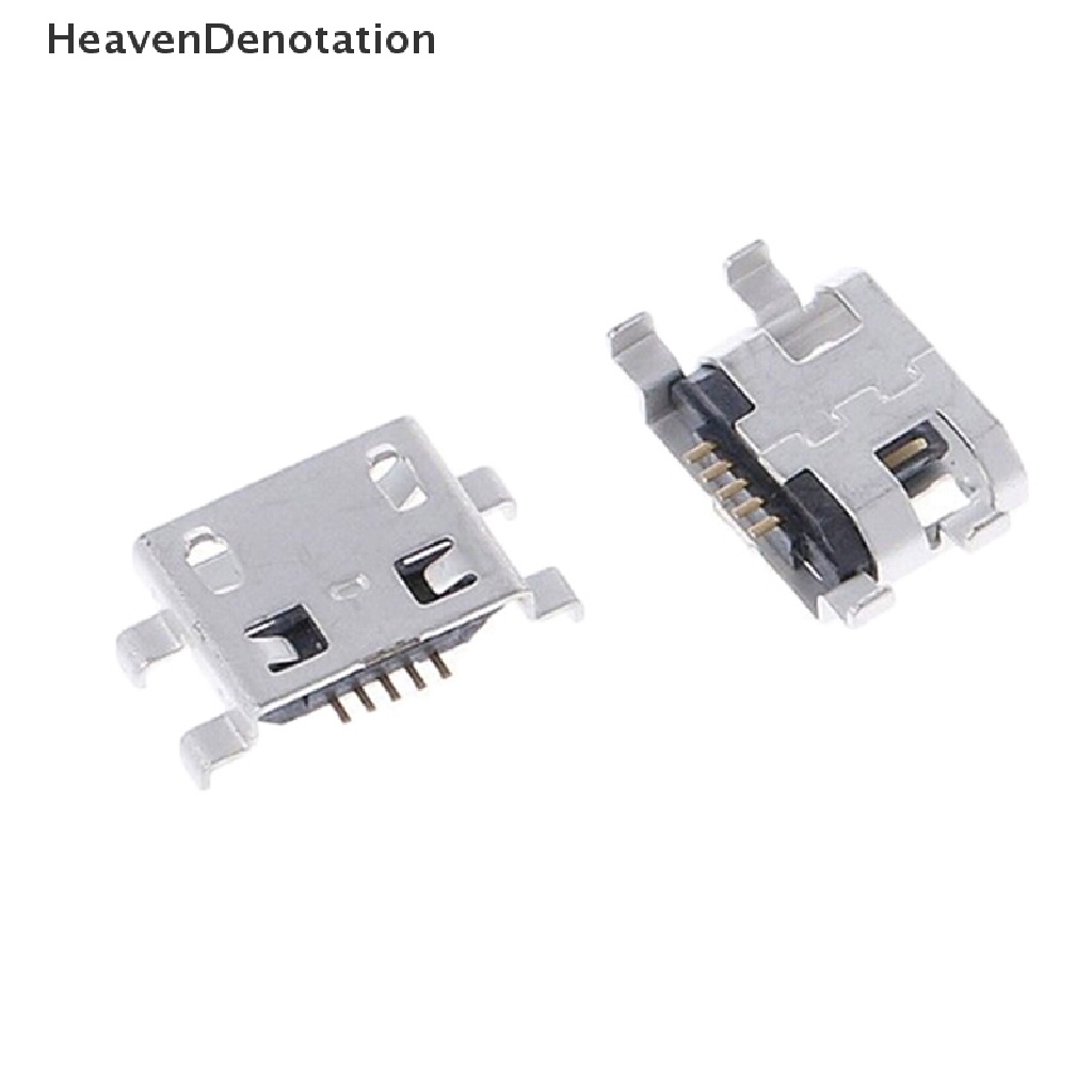 [HeavenDenotation] 10pcs Tipe B micro usb 5pin female charger mount Konektor jack port socket HDV