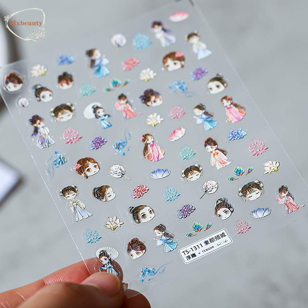 Mxbeauty Stiker Kuku Motif Burung Merak Gaya Cina Untuk Dekorasi Nail Art