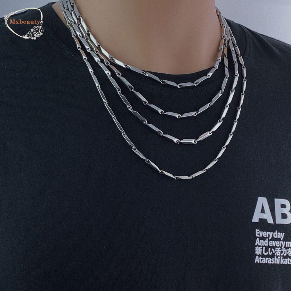 Mxbeauty Fashion Pria Kalung Geometris Sederhana Perhiasan Wanita Klavikula Kalung Anti Karat Hadiah Gaya Hip Hop Kalung