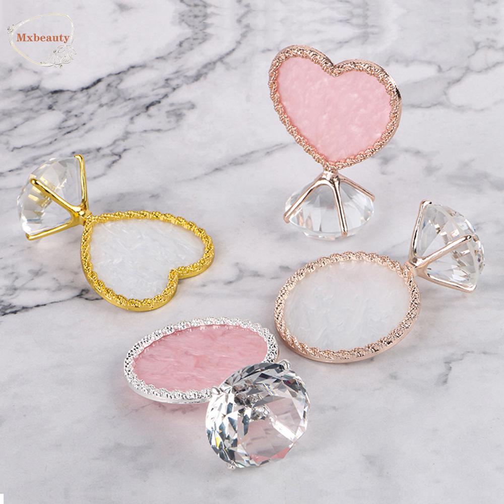 Mxbeauty Holder Display Kuku Palsu Portable Bentuk Bulat Bahan Plastik Untuk Nail Art