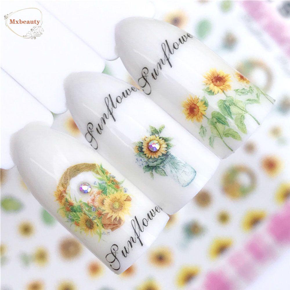 Mxbeauty Stiker Kuku Motif Bunga Daisy 3d Transfer Air Untuk Nail Art / Manicure / Hadiah