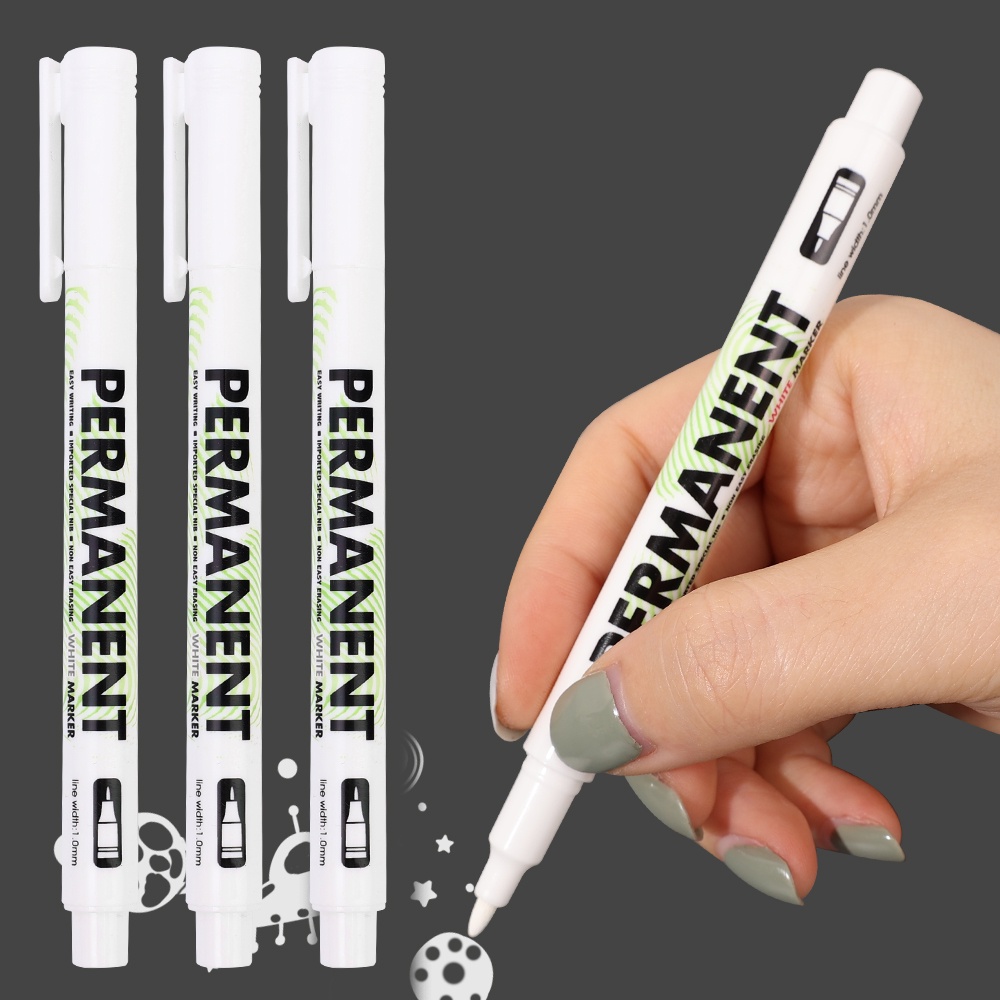 [Harga Grosir] [Unggulan] 1.0mm Putih Spidol Menandai Gel Pen Cepat Kering Tahan Air Alat Lukis Permanen DIY Graffiti Sketsa Penanda Ban Tapak Berminyak Pen