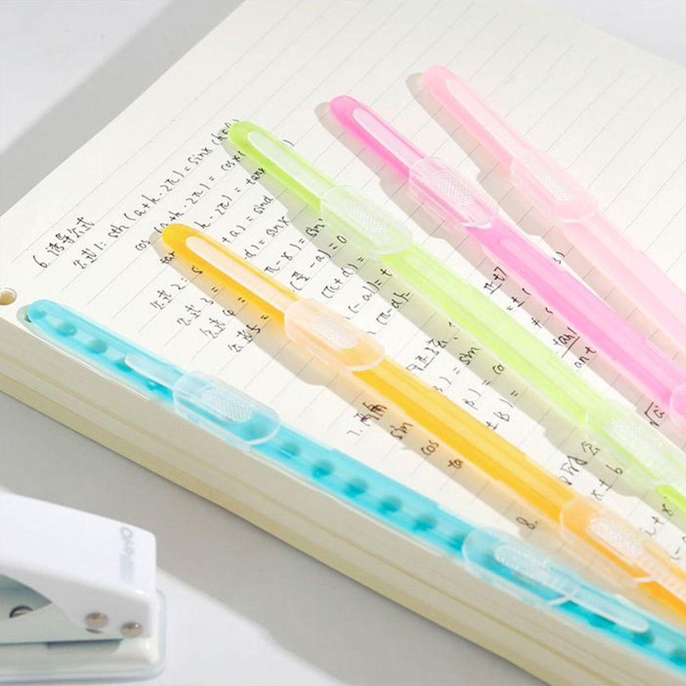 Agustina 2lubang Mengikat Klip Strip Dilepas 10pcs Sekolah Scrapbook DIY Stationary Album Loose-leaf Clip