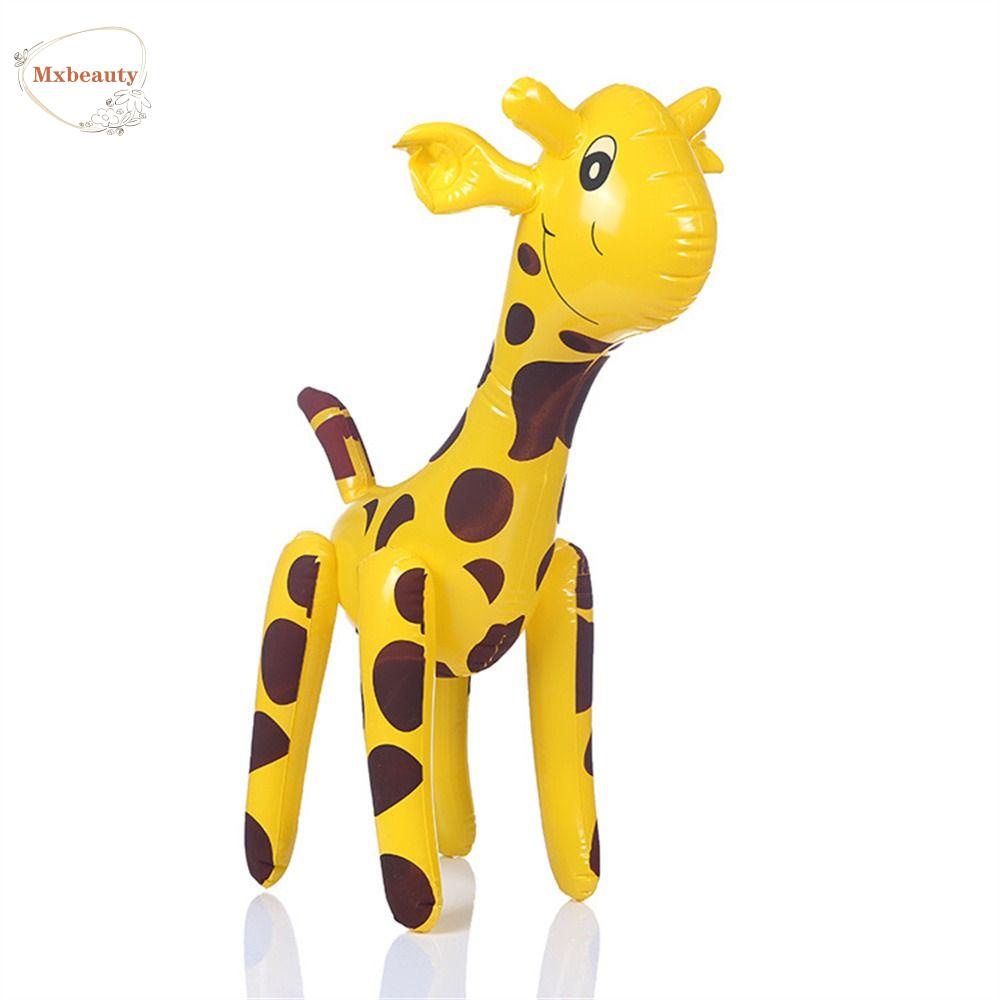 Mxbeauty Jerapah Balon Tiup Dekorasi Pesta Ruang Tamu PVC Anak Favorit Balon Mainan Novelty Hadiah Dekorasi Kamar Ulang Tahun Party Birthday Party Decor Giraffe Balloon