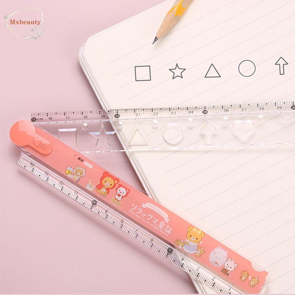 Mxbeauty Penggaris Lipat Lurus Kawaii Bear Adjustable Desainer Artis Siswa Alat Tulis Sekolah Kantor Alat Multi-Fungsi Pengukur Penggaris