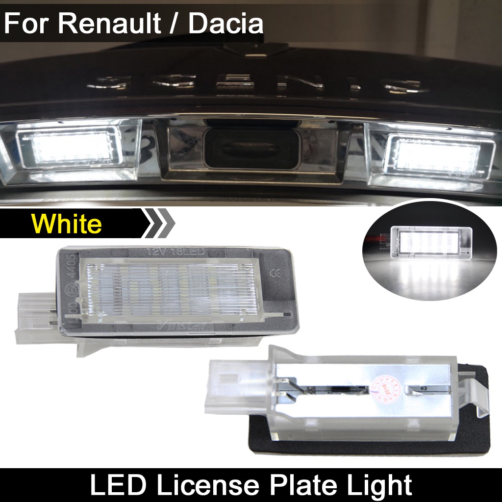 2pcs Lampu Plat Nomor LED Untuk Renault Captur Espace Fluence Grand Scenic Laguna Lintang Untuk Dacia Duster Lodgy Logan