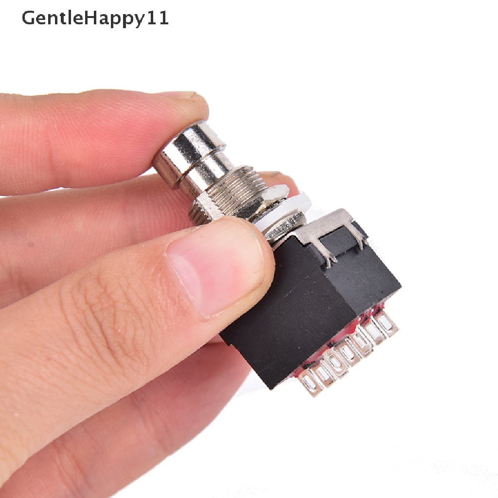 Gentlehappy 1x 9-pin 3PDT Efek Gitar Pedal Box Injak Kaki Metal Switch True Bypass black id