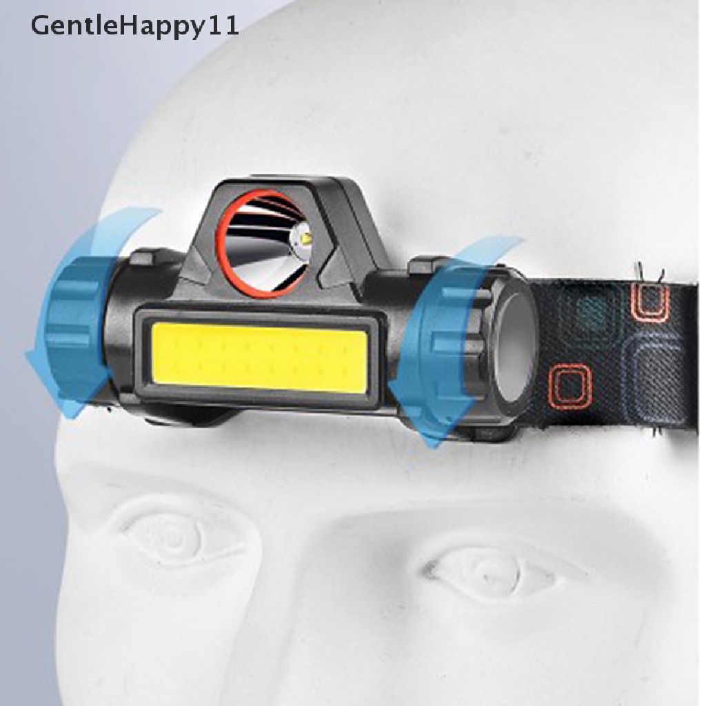 Gentlehappy Headlamp Senter Kepala Anti Air 2500lm Cob Led Built in Usb Rechargeable id