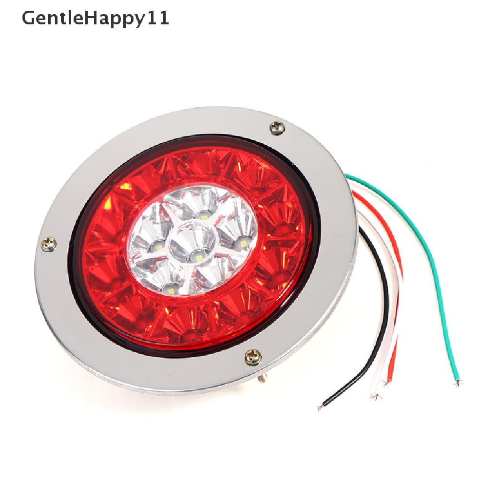 Gentlehappy 16lampu LED Mobil Bulat Amber Red Taillights Rear Stop Rem Running Reverse Lamp id