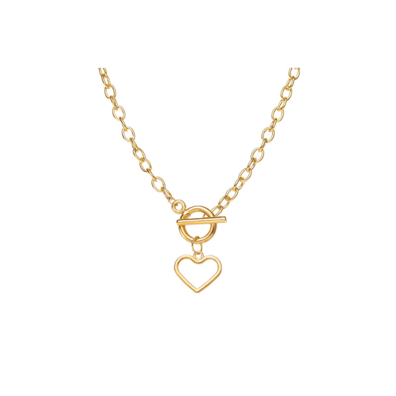 We Flower Vintage Emas Berongga Hati Liontin Kalung Untuk Wanita Gadis Jalan Fashion Rantai Tebal Cinta Kalung Perhiasan Hadiah