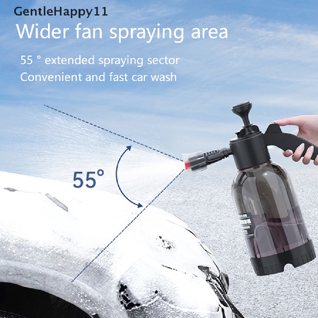 Gentlehappy 2L Alat Cuci Mobil Genggam Busa Watering Can Dengan Kunci Saklar Tekanan Udara er id
