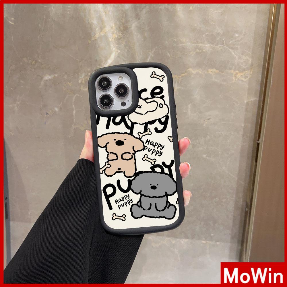 For iPhone 14 Pro Max iPhone Case Matte TPU Soft Case Black Beige Shockproof Protection Camera Cute Animal Dog Compatible with iPhone 13 Pro max 12 Pro Max 11 xr xs max 7Plus