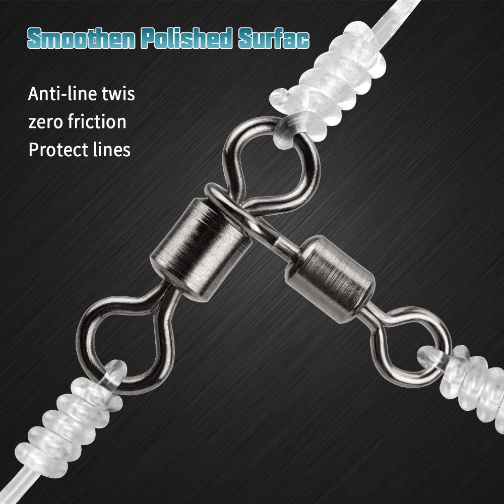Lanfy Segitiga Bersama 50 Pcs/10 Pcs Troli Air Asin Memancing Crossline Bearing Swivel Hook Konektor Fishing Tackle Perahu Laut Putar Memancing Konektor