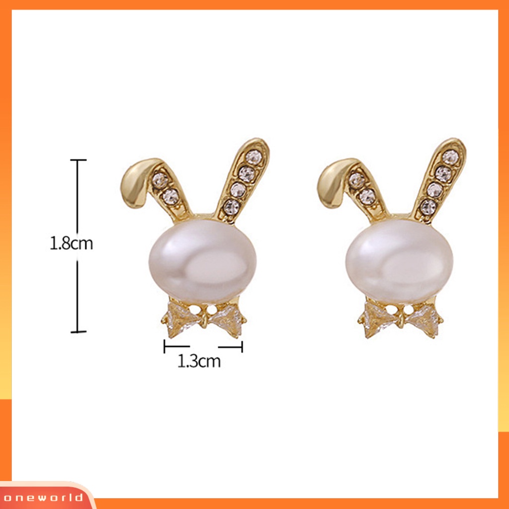 [EONE] 1pasang Ear Studs Animal Nikel Gratis Hypoallergenic Pengerjaan Halus Cubic Zirconia Dekorasi Tidak Luntur Mutiara Imitasi Stud Earrings Wanita Perhiasan