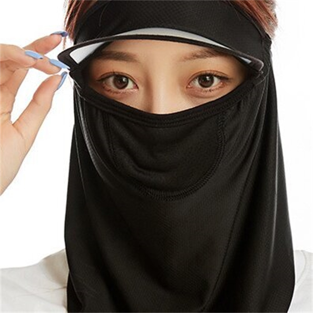 Topi Kerai Wanita Musim Panas Outdoor Tabir Surya Es Sutra Bernapas Bersepeda Topi Dengan Masker