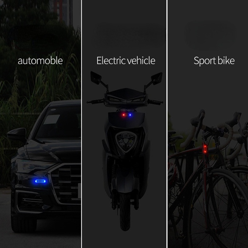 Mobil Mini Solar Peringatan Cahaya Multicolor LED Smart Charging Light Motor Self-Adhesive Anti-Rear Strobo Elektrik Kendaraan Sepeda Tail Light Malam Ride Aksesoris