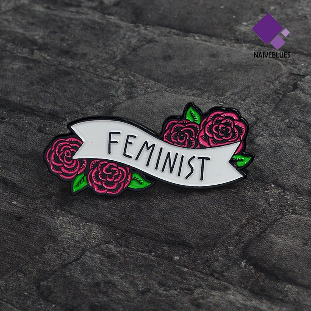 &lt; Naiveblues &gt; Bunga Menawan Feminist Banner Lencana Enamel Bros Syal Jaket Perhiasan