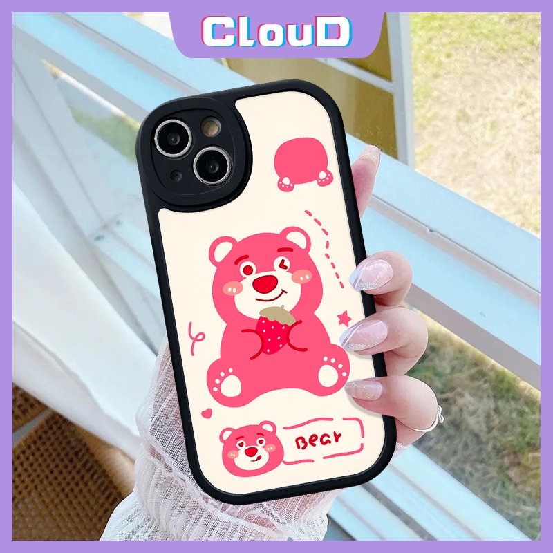 Cute Strawberry Bear Case Infinix Smart5 6 Hot 10T 10s 11s 11 10 9 Play Hot 10 Lite Note8 Kartun Winnie The Pooh Manyo Lembut Tpu Penutup Belakang