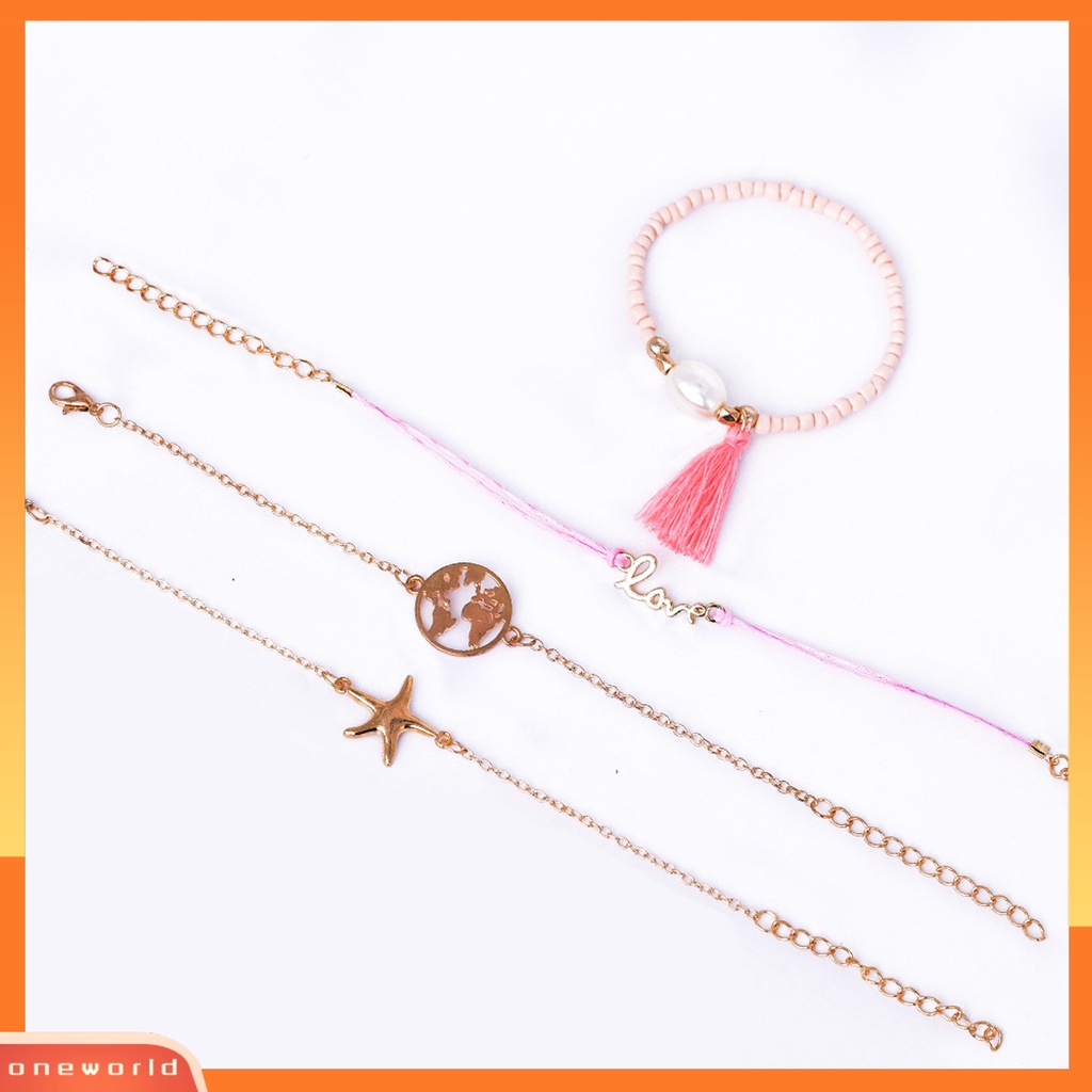 [EONE] 5pcs Wanita Gelang Hollow Out Lotus Perhiasan Adjustable Bright Luster Bracelets Untuk Pesta