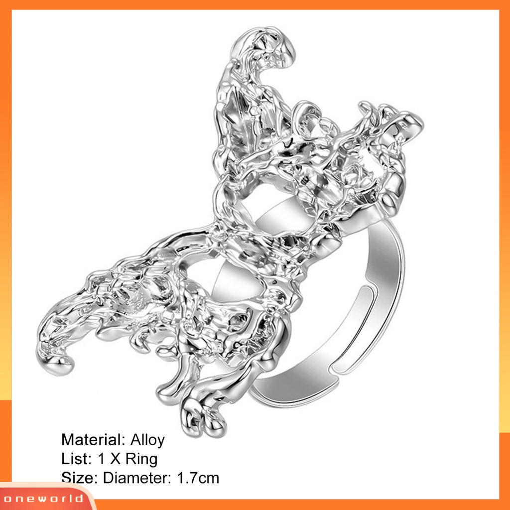 [EONE] Wanita Cincin Adjustable Opening Design Temperamen All-match Anti Luntur Dekorasi Aksesoris Tangan Bersinar Kupu-Kupu Jari Cincin Perhiasan Pesta Untuk Pacaran