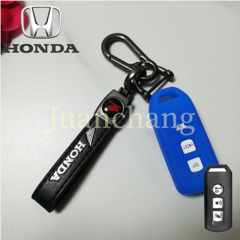 3tombol Silica Gel Key Case Remote Cover Fob Dengan Gantungan Kunci Untuk Honda Vario 125-gry Monkey PCX125 PCX150 PCX153 Batok Pelindung Motor