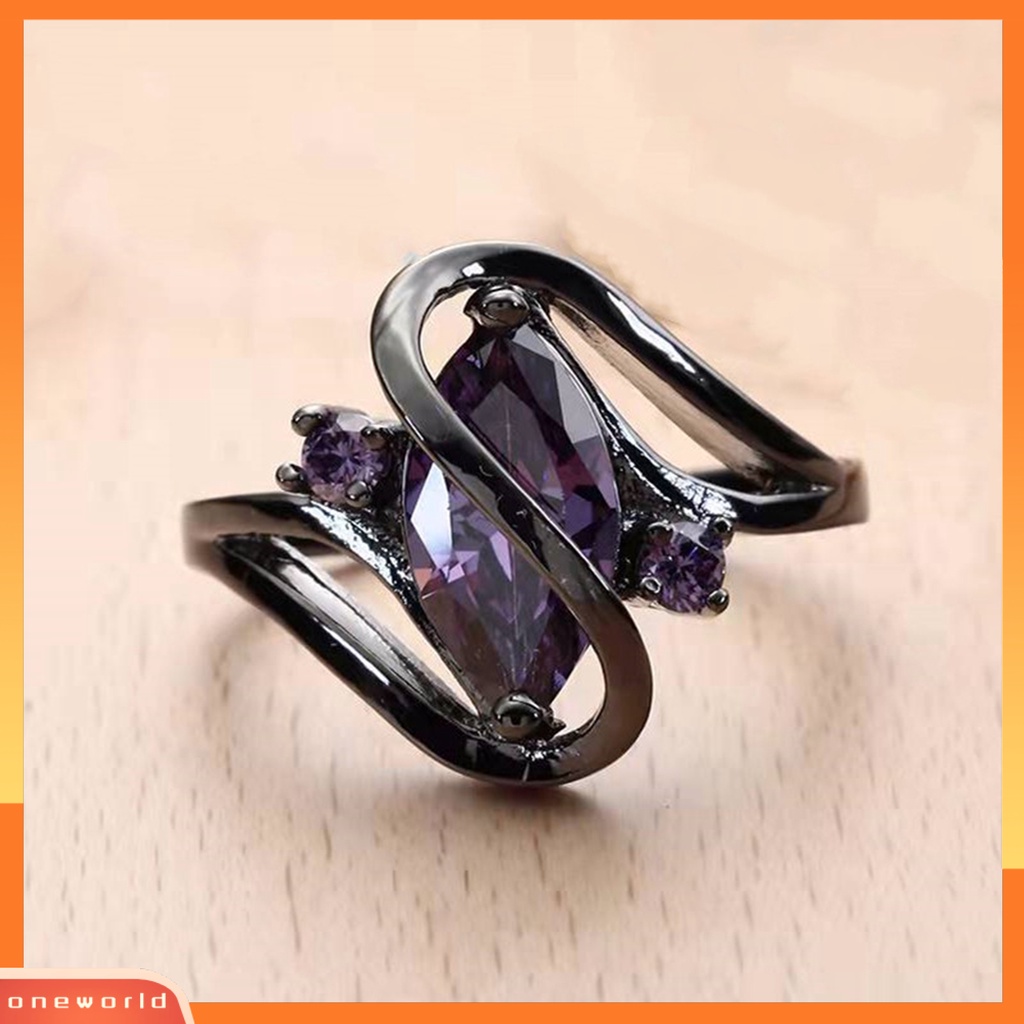 [EONE] Finger Band Retro Electroplating Kristal Imitasi Hypoallergenic Geometris Dress Up Skin-Touch S-shaped Female Knuckle Ring Untuk Pakaian Sehari-Hari