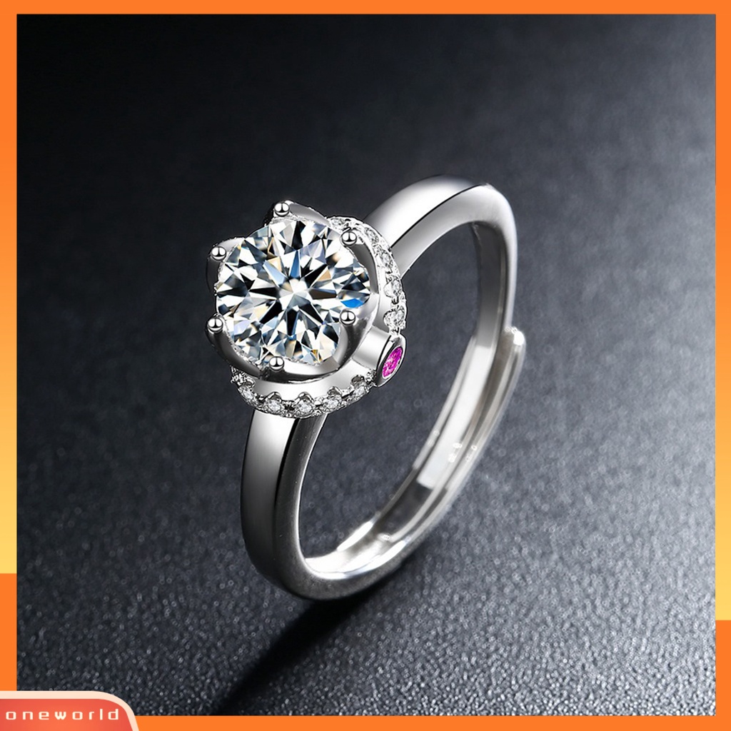 [EONE] Jari Cincin Cubic Zirconia Berlian Imitasi Mengkilap Electroplating Polishing Dekorasi Pembukaan Berkilau Wanita Cincin Pertunangan Perhiasan Aksesori