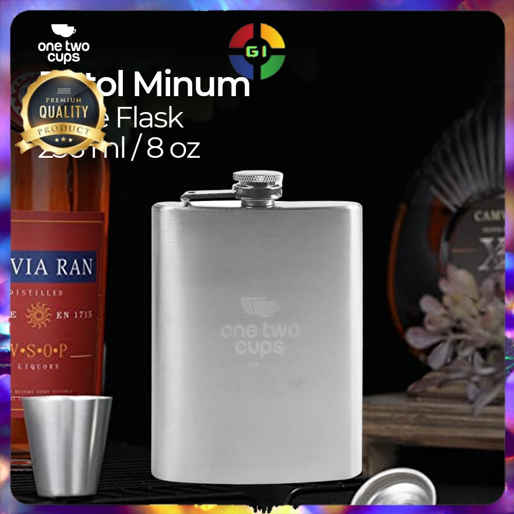 Botol Minum Wine Flask 8 oz Silver