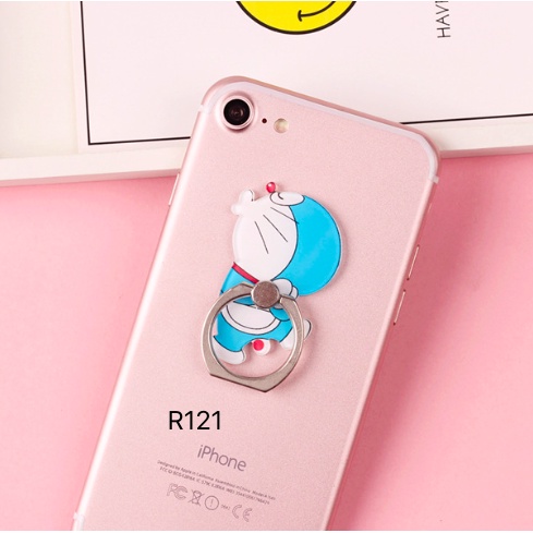 Kawaii Doraemon Kartun Smartphone Ring Support Universal Metal Finger Ring Lucu Tempat Ponsel Stand Rings