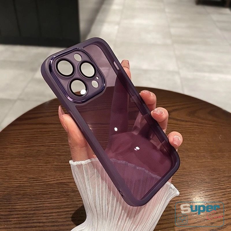 Plating Metal Len Pelindung Lensa Kamera Phone Case Kompatibel Untuk iPhone 7Plus XR 11 13 14 12 11 Pro Max 8Plus X XS Max 7 8 Plus Mewah Simple Shockproof Soft Back Cover Shell