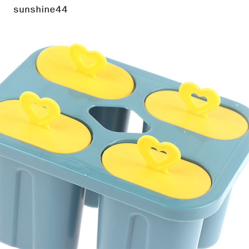 Sunshine Cetakan Es Krim Frozen Plastik Juice Popsicle Maker Lolly Mould 4sel ID