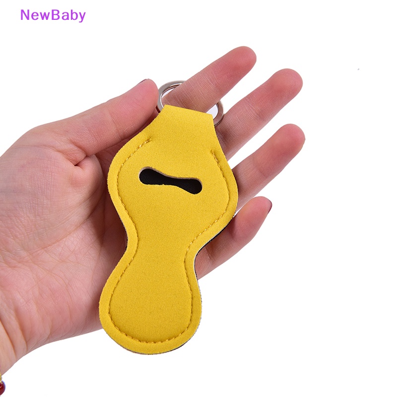 Newbaby Neoprene Floral Waterproof Lip Chap Lip Balm Holder Tas Gantungan Kunci ID