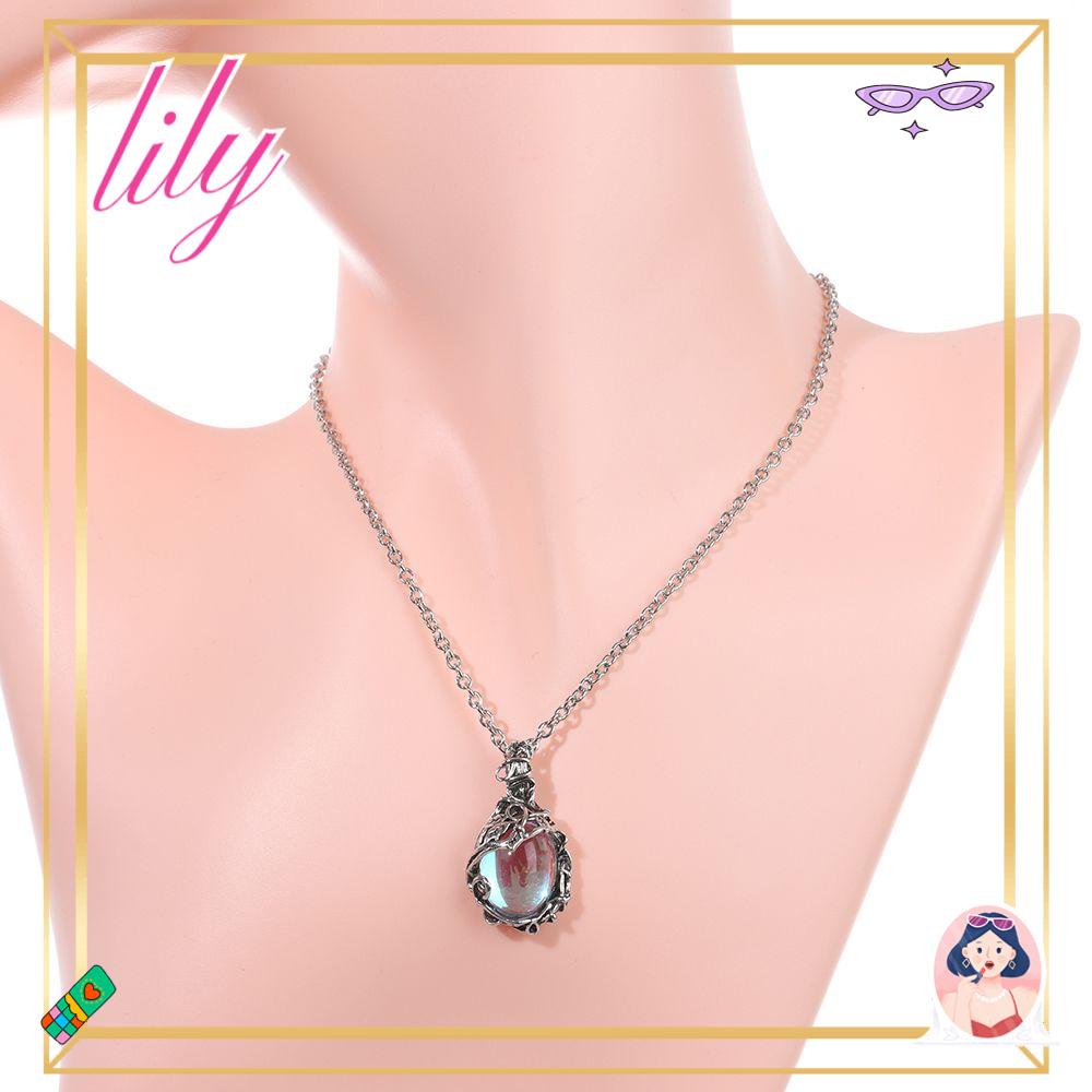 Lily Moonstones Kalung Bunga Vintage Wanita Pria Hari Valentine Klavikula Necklace