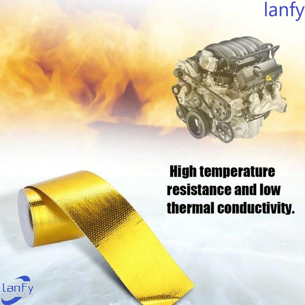 Lanfy Tape / Selotip Reflektif Pelindung Panas Panjang 5M Warna Emas Untuk Mobil / Motor