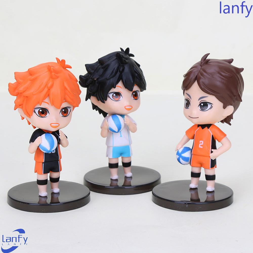 Lanfy Haikyuu Figure PVC 4pcs/set Figure Mainan Yu Nishinoya Action Figure Tobio Kageyama