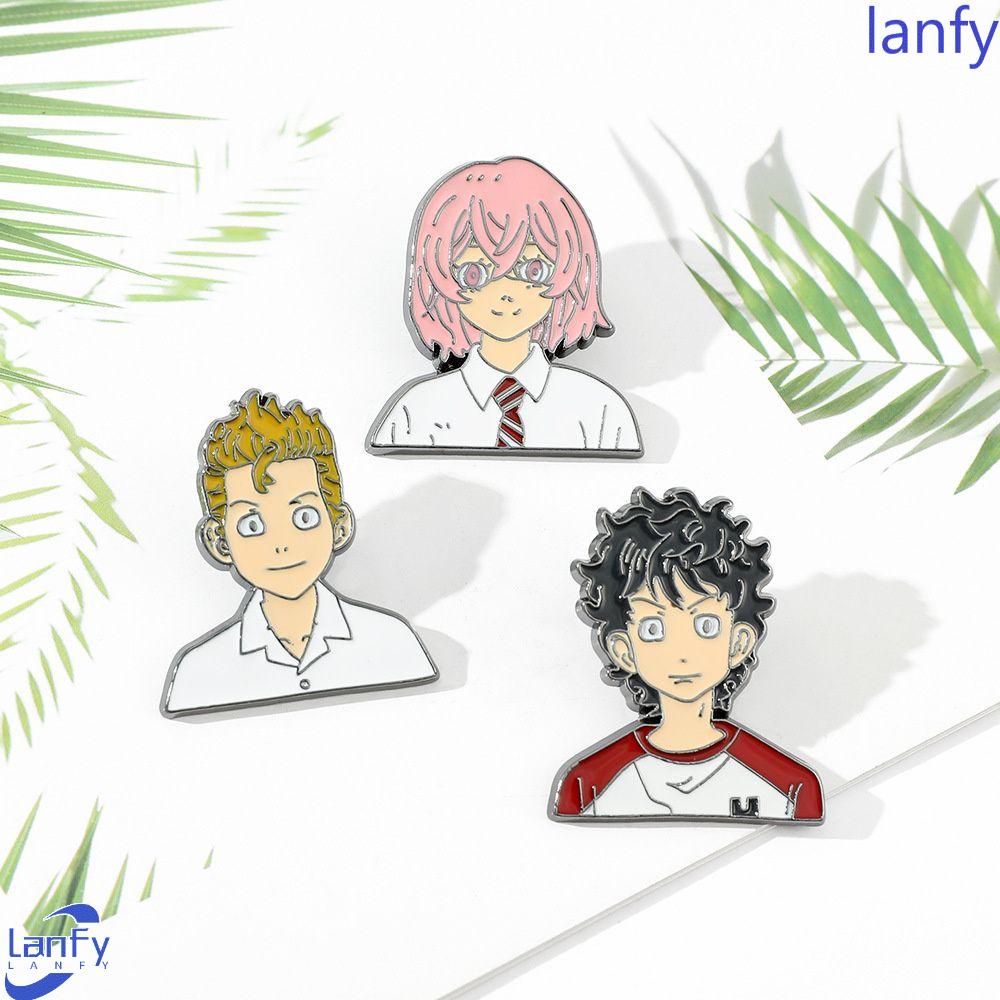 Lanfy Tokyo Revengers Bros Perhiasan Kartun Cartoon Lencana Pin Hanagaki Takemichi Bros Pin Aksesoris Koleksi Souvenir Bros Anime