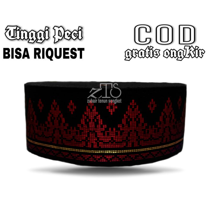 PECI SONGKOK ZUBAIR TENUN SONGKET PEJABAT ELEGAN PRODUK ORIGINAL KUALITAS TERBAIK KAIN TRADISIONALpe