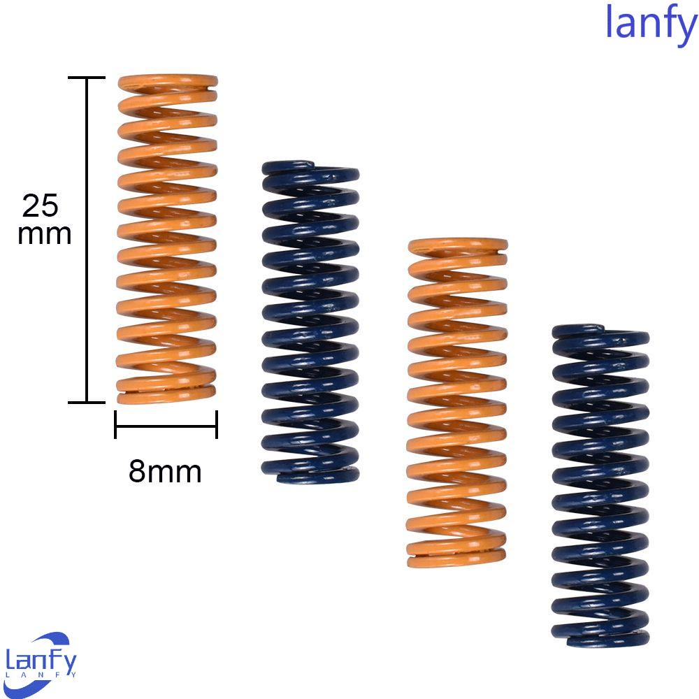 LANFY 5pcs Printer Parts ID 4mm Spring 3D Printer accessories OD 8mm strong Heat Bed Length 25mm leveling Hotbed/Multicolor